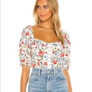 ASTR the label hook and eye square neck top, size small